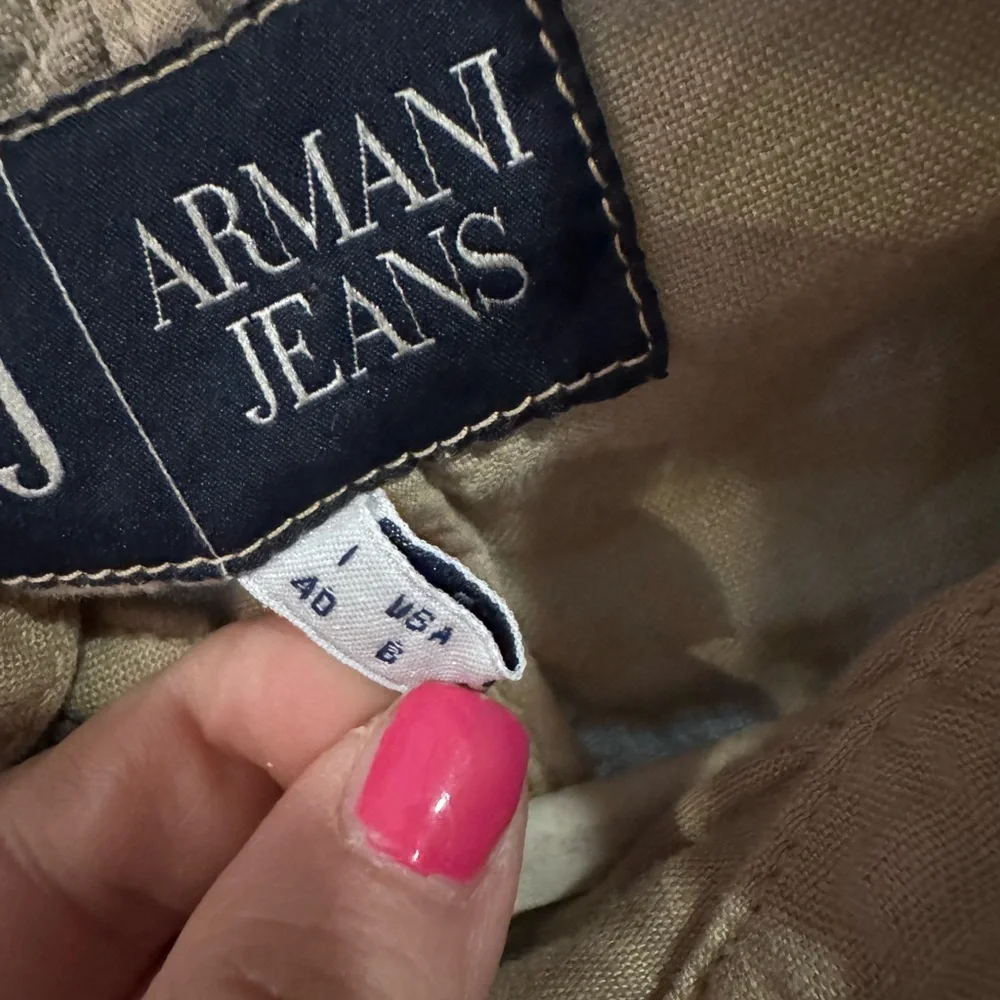 Armani Jeans 100% Linen Safari Utility Jacket Beige Womens US 6